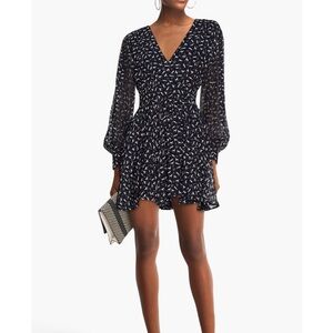 Maje Wrap-effect printed crepon mini dress